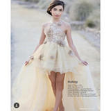 2017 girls pageant dresses Hi Lo Gown Ruffles first communion dresses for girls Appliques Flower girl dresses for weddings