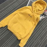 2017 Fsdhion Autumn Winter Fleece Oh Yes Letter Harajuku Print Pullover Thick Loose Women Hoodies Sweatshirts Female Casual Coat