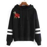 2017 Fsdhion Autumn Winter Fleece Floral Embroidery Harajuku Print Pullover Thick Loose Women Hoodies Sweatshirts Female Casual