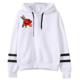 2017 Fsdhion Autumn Winter Fleece Floral Embroidery Harajuku Print Pullover Thick Loose Women Hoodies Sweatshirts Female Casual