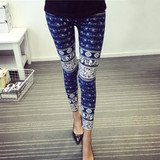 2017 flower Printing legins Punk Women's Legging Stretchy seamless Trousers Casual Slim fit Pants Leggings blue white black 2017 flower Printing legins Punk Women's Legging Stretchy seamless Trousers Casual Slim fit Pants Leggings blue white black