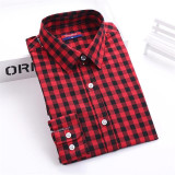 Brand Casual Plaid Women Shirts Blouses Ladies Collar Tops Plus Size Blusas Femininas Red Long sleeve Plaid Shirts Women 2016