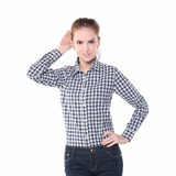 Brand Casual Plaid Women Shirts Blouses Ladies Collar Tops Plus Size Blusas Femininas Red Long sleeve Plaid Shirts Women 2016