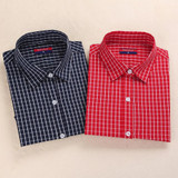 Brand Casual Plaid Women Shirts Blouses Ladies Collar Tops Plus Size Blusas Femininas Red Long sleeve Plaid Shirts Women 2016