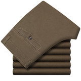Brand Business Casual Straight High Waist Loose Workwear 100%Cotton Thick Mens Pants Classic Trousers Khaki Size 30-42 5 Colors