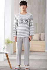 Brand Autumn 100% Cotton Long Sleeve Men Sleepwear Masculine Pyjamas Sexy Striped Men's Pajama Sets Lounge Casual Home Clothing Brand Autumn 100% Cotton Long Sleeve Men Sleepwear Masculine Pyjamas Sexy Striped Men's Pajama Sets Lounge Casual Home Clothing