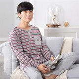 Brand Autumn 100% Cotton Long Sleeve Men Sleepwear Masculine Pyjamas Sexy Striped Men's Pajama Sets Lounge Casual Home Clothing Brand Autumn 100% Cotton Long Sleeve Men Sleepwear Masculine Pyjamas Sexy Striped Men's Pajama Sets Lounge Casual Home Clothing