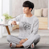 Brand Autumn 100% Cotton Long Sleeve Men Sleepwear Masculine Pyjamas Sexy Striped Men's Pajama Sets Lounge Casual Home Clothing Brand Autumn 100% Cotton Long Sleeve Men Sleepwear Masculine Pyjamas Sexy Striped Men's Pajama Sets Lounge Casual Home Clothing