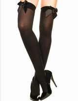 Bowknot Women Sexy Stockings Thigh High Sheer Bow Stockings Hosiery Sexy Over The Knee Stockings Nets Stay Up For Lady