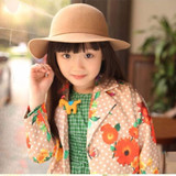 Bowknot Cap Bowler Hat Girls Felt Cap Vintage Fedora Fashion Kids Wide Brim Soft Wool Hat Lovely Style