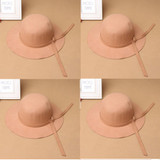 Bowknot Cap Bowler Hat Girls Felt Cap Vintage Fedora Fashion Kids Wide Brim Soft Wool Hat Lovely Style
