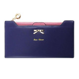 Bow-knot Wallet Women PU Leather Purse Long Zipper Elegant Ladies Purse Slim Card Holders Purses Pink Wallet Carteira Feminina