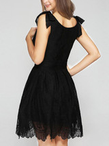 Bow-embellished Mini Evening Dress