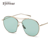 BOUTIQUE Women Round Metal Frame Fashion Sunglasses Men Alloy Frame High Quality Double-Bridge Brand Design Sunglasses UV400