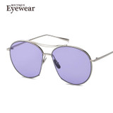 BOUTIQUE Women Round Metal Frame Fashion Sunglasses Men Alloy Frame High Quality Double-Bridge Brand Design Sunglasses UV400