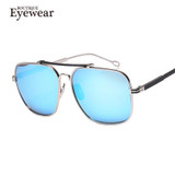 BOUTIQUE Fashion Men Double-Bridge High Quality Square Sunglasses Women Luxury Brand Designer Gold Metal Frame