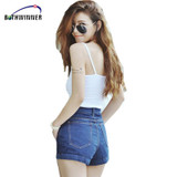 Bothwinner High Waist Denim Shorts for Women 2017 Brand Style Shorts Jeans Women Denim Shorts Feminino Slim Hip Plus Size
