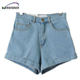 Bothwinner High Waist Denim Shorts for Women 2017 Brand Style Shorts Jeans Women Denim Shorts Feminino Slim Hip Plus Size