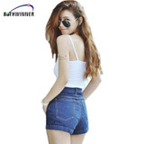 Bothwinner High Waist Denim Shorts for Women 2017 Brand Style Shorts Jeans Women Denim Shorts Feminino Slim Hip Plus Size
