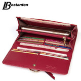 BOSTANTEN Hasp Genuine Leather Women Wallets Long Ladies Purse Coins Brand Designer Clutch Wallet Money Bag Female Card Holder