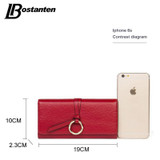 BOSTANTEN Hasp Genuine Leather Women Wallets Long Ladies Purse Coins Brand Designer Clutch Wallet Money Bag Female Card Holder