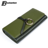 BOSTANTEN Hasp Genuine Leather Women Wallets Long Ladies Purse Coins Brand Designer Clutch Wallet Money Bag Female Card Holder
