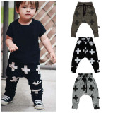 2016 New  Girls  Boy Toddler Child Fashion Boys Pants Cross Star Children Harem Pants For Trousers Baby Clothes