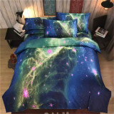 2016 New 4/3pcs Galaxy 3D Bedding Sets Universe Outer Space Duvet cover Bed Sheet / Fitted Bed Sheet pillowcase Twin queen king