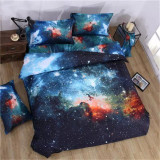 2016 New 4/3pcs Galaxy 3D Bedding Sets Universe Outer Space Duvet cover Bed Sheet / Fitted Bed Sheet pillowcase Twin queen king