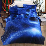 2016 New 4/3pcs Galaxy 3D Bedding Sets Universe Outer Space Duvet cover Bed Sheet / Fitted Bed Sheet pillowcase Twin queen king