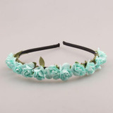 2016 New 1x 12 Rose Floral Flower Garland Crown Headband Hair Band Bridal Wreath Festival