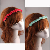 2016 New 1x 12 Rose Floral Flower Garland Crown Headband Hair Band Bridal Wreath Festival