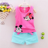2016 Minnie Spring Baby Clothing Sets Children Boys Girls Kids Brand Sport Suits Tracksuits Cotton Short + Pants 2pcs
