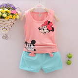 2016 Minnie Spring Baby Clothing Sets Children Boys Girls Kids Brand Sport Suits Tracksuits Cotton Short + Pants 2pcs