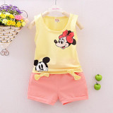 2016 Minnie Spring Baby Clothing Sets Children Boys Girls Kids Brand Sport Suits Tracksuits Cotton Short + Pants 2pcs
