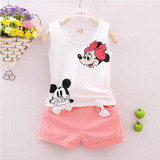 2016 Minnie Spring Baby Clothing Sets Children Boys Girls Kids Brand Sport Suits Tracksuits Cotton Short + Pants 2pcs