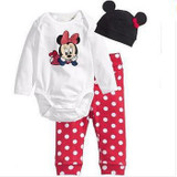 2016 Hot Newborn Baby Girl Clothing Set (Romper+Hat+Pants 3 pcs) Infant Baby Boys Clothes Baby Set Rompers Roupas Bebes