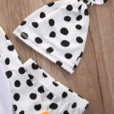 2016 Hot Newborn Baby Boy Girl Polka Dot Clothing Set Baby Boy Girls Outfits Tops T-shirt+Long Pants Hat 3PCS Clothes Set