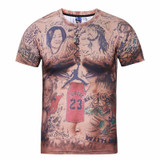 2016 Hot New Style Casual Men 3D T Shirt Short Sleeve tattoo Digital Printing Summer Tops size S-XXXL 5988