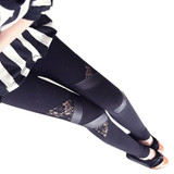 2016 Hot Charming Warm Cheap Lace Leggings Skinny Stretch Pants for Autumn Winter Triangular Lace PU Leather Leggings