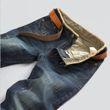 2016 high quality Retro Teenage Men Jeans Slim Straight Pants Spring and summer Casual Loose Pants Brand biker jeans Streetwear