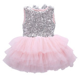 2016 Girls Summer Dress Kids Baby Flower Girl Sequins Dress Party Gown Formal Dresses Costume