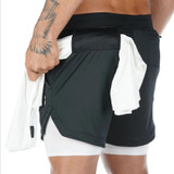 2020 Summer Running Shorts Men 2 in 1 Sports Jogging Fitness Shorts Training Quick Dry Mens Gym Men Shorts Sport Gym Short Pants