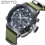 2016 GIMTO Brand Diving LED Digital Watch Men Military Sport Wrist watch Waterproof Leather Quartz Watch Clock Relogio Masculino