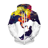 Mr.1991INC Autumn Winter Fleece Zipper Hoodies Men/women Hip Hop 3d Sweatshirts With Cap Print Colorful Smoke Hooded Hoodies