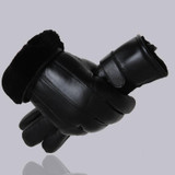 MPPM Hot Sale Men sheepskin gloves genuine leather glove for men winter Outdoor warm fur thickening thermal patchwork gloves