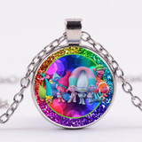 Movie Trolls Necklace Figures Poppy Branch Metal Pendants Troll Characters Poppy Christmas Figurines Doll Poupee Christmas Gifts