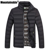 Mountainskin Winter Men's Jackets &amp; Coats 4XL Casual Solid Parkas Men Outerwear Stand Collar Male Jackets Brand Clothing SA380