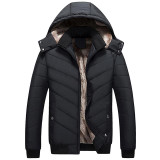 Mountainskin Mens Winter Jackets Hooded Coats Men's Solid Thick Male Warm Parkas Casual Fleece Jacket Men Brand Outerwears LA498