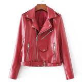 Motorcycle Jackets 2017 Spring Autumn Fashion Short Locomotive Jacket Long Sleeve Zipper Women Coats Faux PU Leather Outdwear